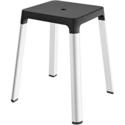 Keuco Axess tabouret 35082170037 assise 338mm, aluminium anodisé argent/noir