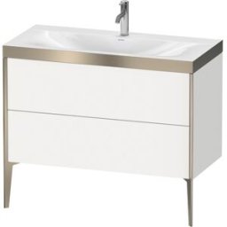 Duravit XViu Table de toilette XV4711OB118P 100x48cm, 2 2000 - out, match3 trou de coulée, champagne mat, Cadres P, blanc mat