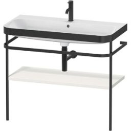 Combinaison lavabo pour meuble Duravit Happy D.2 Plus HP4738O3939 97,5 x 49 cm, 1 trou pour robinetterie, nordic blanc , avec console en métal