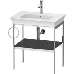 Duravit White Tulip console de lavabo WT4543L5858 68,4 x 45 cm, Graphit mat, sur pied, métal, 2000 porte-serviettes gauche