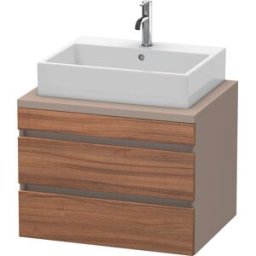 Duravit DuraStyle vasque DS531607943 70 x 54,8 cm, noyer naturel / basalte mat, pour console, 2 tiroirs
