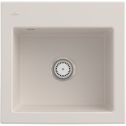 Villeroy und Boch Évier encastrable Villeroy et Boch Subway 50 S 331501KR avec garniture de vidage , 525 x 510 mm, commande manuelle, crème CeramicPlus