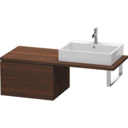 Duravit L-Cube meuble bas LC583806969 62 x 54,7 cm, noyer brossé, pour console, 2 tiroirs