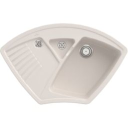 Villeroy und Boch Villeroy et Boch Arena Eck évier d'angle 672901KR garniture de vidange , fonctionnement manuel, restes de cuve, crème