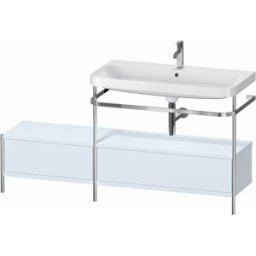 Combinaison lavabo pour meuble Duravit Happy D.2 Plus HP4858O9797 160x49cm, avec console en métal, 1 trou pour robinetterie, finition satinée bleu clair
