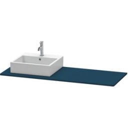 Duravit console XSquare XS060GL9898 140x55cm, avec découpe 2000 , gauche, bleu nuit satiné mat