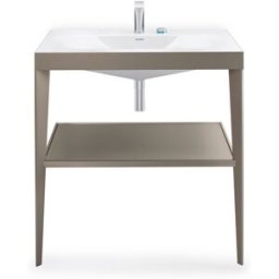 Duravit XViu vasque combinaison XV4715OB189 80 x 48 cm, 2000 , gris flanelle brillant, avec console en métal, champagne mat