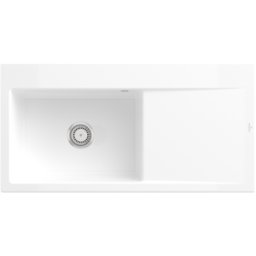 Villeroy und Boch Évier encastrable Villeroy et Boch Subway Style 60 336201KG cuvette à gauche, garniture de vidange avec commande manuelle, 1000 x 510 mm, Snow White