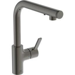 Ideal Standard mitigeur de cuisine mural A7817A5 gris magnétique, avec capteur distributeur de savon liquide, kit 2