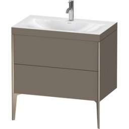 Duravit XViu Table de toilette XV4710OB190C 80x48cm, 2 2000 - out, Match2 trou de coulée, champagne mat, Cadres C, flanelle gris mat de soie