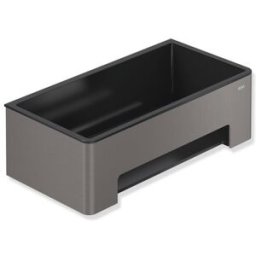 Hewi panier de douche 900.03.00160ER 220x67x115mm, Halter poudrage, gris foncé, insert noir, mat profond