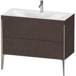 Duravit XViu Table de toilette XV4711OB172C 100x48cm, 2 2000 - out, Match2 trou de coulée, champagne mat, Cadres C, brossé chêne foncé