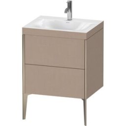 Duravit XViu Table de toilette XV4709OB175C 60x48cm, 2 2000 - out, Match2 trou de coulée, champagne mat, Cadres C, le lin