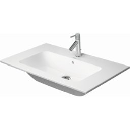 Lavabo Duravit Me by Starck 23368300001 avec trou pour robinetterie, 83 x 49 cm, trop-plein, plage de robinetterie, WonderGliss blanc