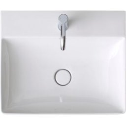 Duravit DuraSquare meuble vasque sablé 2353500014 50x47cm, sans trop-plein, avec plage de robinetterie, 2 trous pour robinetterie, blanc