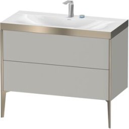 Duravit XViu Table de toilette XV4711OB180C 100x48cm, 2 2000 - out, Match2 trou de coulée, champagne mat, Cadres C, Supermatt graphite
