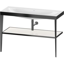 Duravit XViu vasque combinaison XV4717NB285 120 x 48 cm, sans trou pour robinet, blanc haute brillance, avec console en métal, noir mat