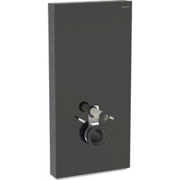 Geberit Monolith WC compact module 131222SJ6 Hauteur 101cm, façade verre noir, côté aluminium chrome noir