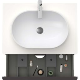 Duravit D-Neo DE496702222 80 x 55 cm, Blanc Brillant , suspendu, 2 tiroirs, plaque console 2000