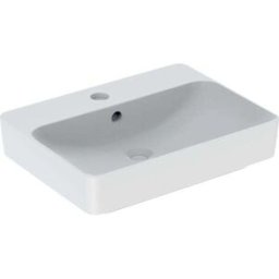 Geberit VariForm poser 500780002 blanc KeraTect, 60x45cm, avec plage de robinetterie, trop-plein, rectangulaire