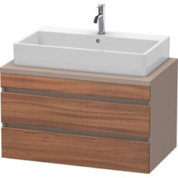 Duravit DuraStyle vasque DS531807943 90 x 54,8 cm, noyer naturel / basalte mat, pour console, 2 tiroirs