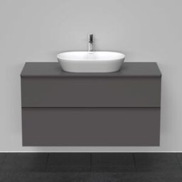 Duravit D-Neo DE496904949 120 x 55 cm, Graphite Mat , suspendu, 2 tiroirs, plaque console 2000