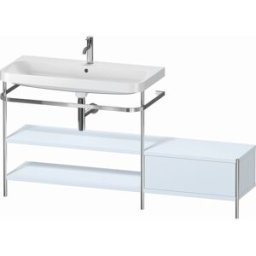 Combinaison lavabo pour meuble Duravit Happy D.2 Plus HP4853O9797 160 x 49 cm, 1 trou pour robinetterie, finition bleu clair satiné, avec console en métal