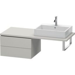 Duravit L-Cube meuble bas LC583800707 62 x 54,7 cm, gris béton mat, pour console, 2 tiroirs