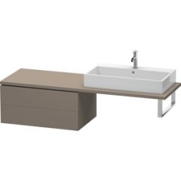 Duravit L-Cube meuble bas LC583909090 82 x 54,7 cm, flanelle gris soie mat, pour console, 2 tiroirs