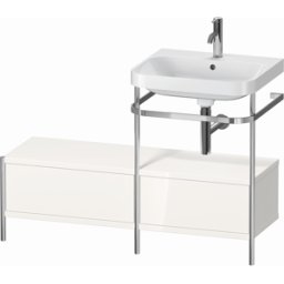 Combinaison lavabo pour meuble Duravit Happy D.2 Plus HP4855O2222 120x49cm, avec console en métal, 1 trou pour robinetterie, blanc brillant