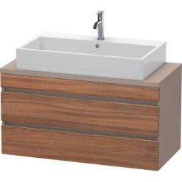 Duravit DuraStyle vasque DS530907943 100 x 47,8 cm, noyer naturel / basalte mat, pour console, 2 tiroirs