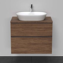 Duravit D-Neo DE496702121 80 x 55 cm, Noyer Foncé Décor , suspendu, 2 tiroirs, plaque console 2000