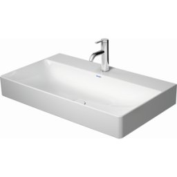 Duravit DuraSquare vasque pour meuble 23538000701 80 x 47 cm, sans trop-plein, avec plage de robinetterie, sans trou pour robinetterie, blanc WonderGliss
