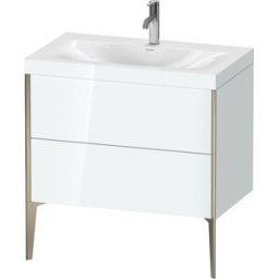 Duravit XViu Table de toilette XV4710OB185C 80x48cm, 2 2000 - out, match3 trou de coulée, champagne mat, Cadres C, blanc haute brillance