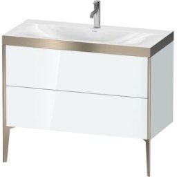 Duravit XViu Table de toilette XV4711OB185P 100x48cm, 2 2000 - out, match3 trou de coulée, champagne mat, Cadres P, blanc haute brillance
