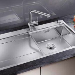 Blanco Divon ii 5 s-if évier 521660100 x 51 cm, Inox soie, droite, télécommande de vidange avec commande rotative