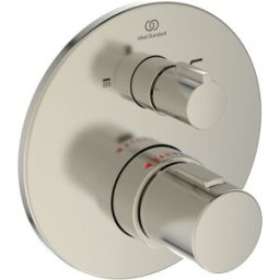 Ideal Standard T100 kit de montage A5815GN pour thermostat de bain encastré, kit 2, sécurité intrinsèque, acier inoxydable