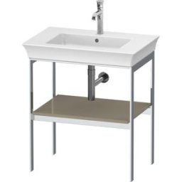 Duravit White Tulip lavabo console WT45400H2H2 68,4 x 45 cm, la pierre grise brillant élevé, posé au sol, le métal