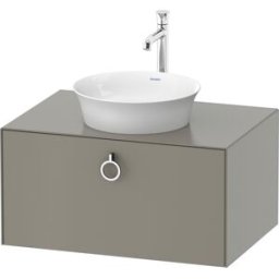 Duravit White Tulip meuble sous-vasque WT498009292 80 x 55 cm, Steingrau Seidenmatt , 2000 , match3 coulissant avec poignée, 2000 console plaque