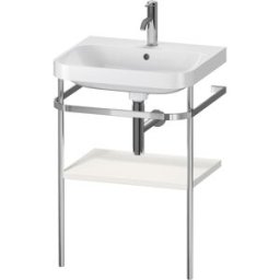 Combinaison lavabo pour meuble Duravit Happy D.2 Plus HP4835O3939 57,5 x 49 cm, 1 trou pour robinetterie, nordic blanc , avec console en métal