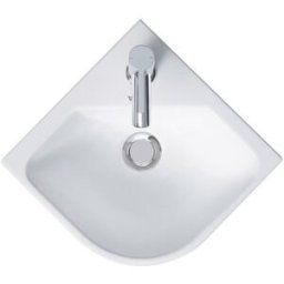Duravit Me by Starck vasque d'angle 0722433200 43,5 x 38 cm, avec trou pour robinetterie, avec trop-plein, avec plage de robinetterie, blanc satiné