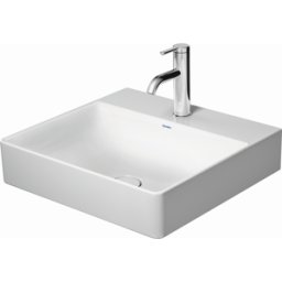 Duravit DuraSquare meuble vasque sablé 23535000731 50x47cm, sans trop-plein, avec plage de robinetterie, 3 trous pour robinetterie, blanc WonderGliss