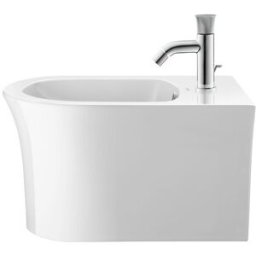 Duravit White Tulip mur Bidet 2293150000 37x54cm, avec trou pour robinet, trop-plein, plage de robinet, blanc