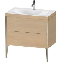 Duravit XViu Table de toilette XV4710OB171C 80x48cm, 2 2000 - out, Match2 trou de coulée, champagne mat, Cadres C, le chêne méditerranéen