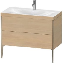 Duravit XViu Table de toilette XV4711OB171C 100x48cm, 2 2000 - out, Match2 trou de coulée, champagne mat, Cadres C, le chêne méditerranéen