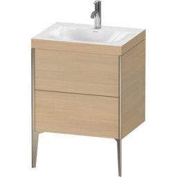 Duravit XViu Table de toilette XV4709OB171C 60x48cm, 2 2000 - out, Match2 trou de coulée, champagne mat, Cadres C, le chêne méditerranéen