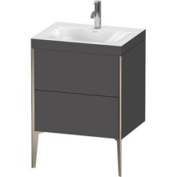 Duravit XViu Table de toilette XV4709OB149C 60x48cm, 2 2000 - out, Match2 trou de coulée, champagne mat, Cadres C, graphite mat