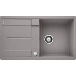 Blanco évier 519098 85 x 49 cm, PuraDur alumetallic, réversible, télécommande de vidange avec commande rotative