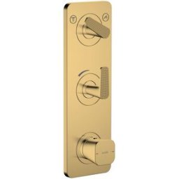 Hansgrohe Axor Citterio C module thermostatique 49701990 coupe cubique, optique or poli, encastré, avec plaque