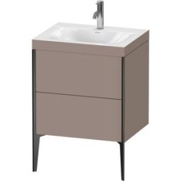Duravit XViu Table de toilette XV4709OB243C 60x48cm, 2 2000 - out, Match2 trou de coulée, noir mat, Cadres C, le basalte mat